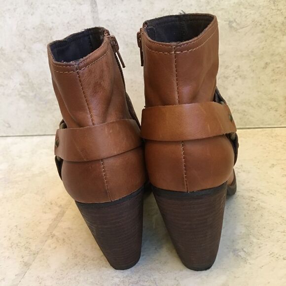 KORKS FARAH HARNESS ANKLE BOOTS IN TAN LEATHER‎ - Picture 5 of 7